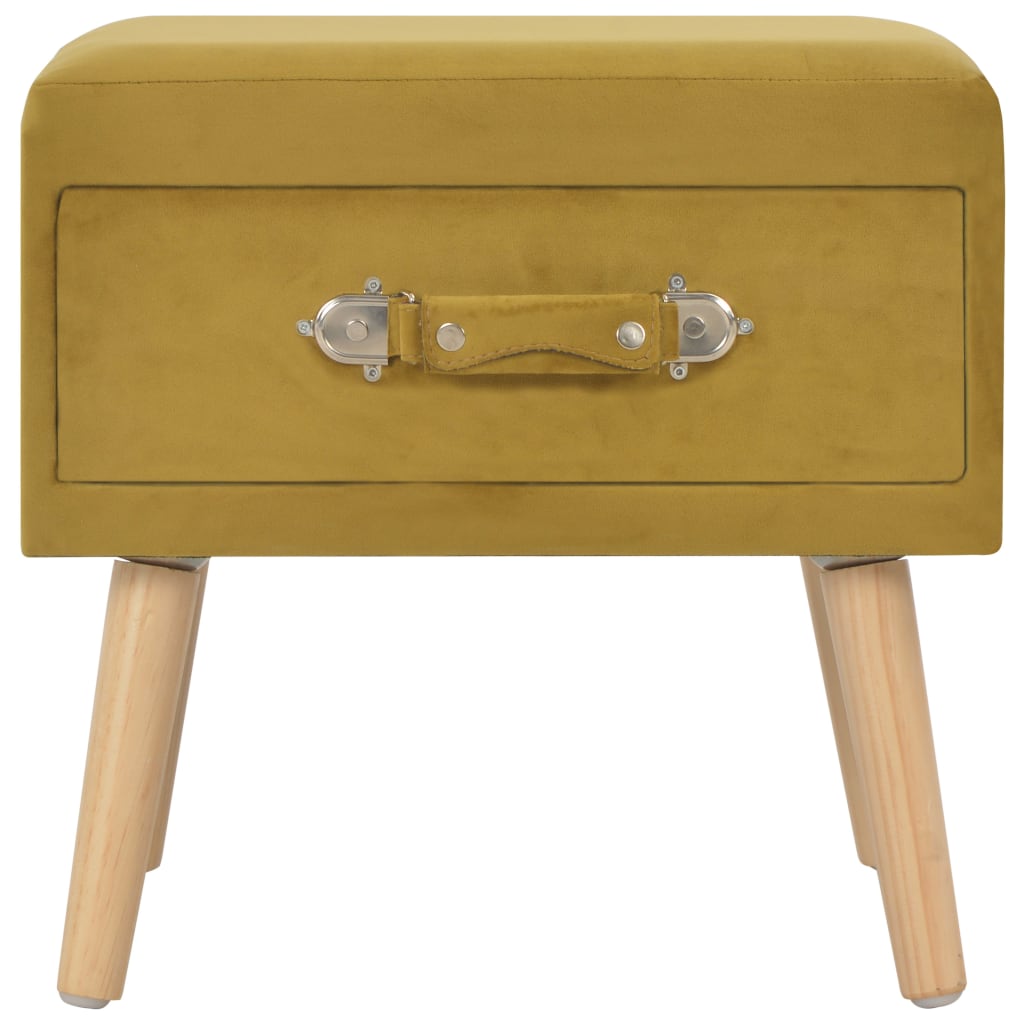 Nachtkastje 40x35x40 cm fluweel mosterdkleurig – afbeelding 4