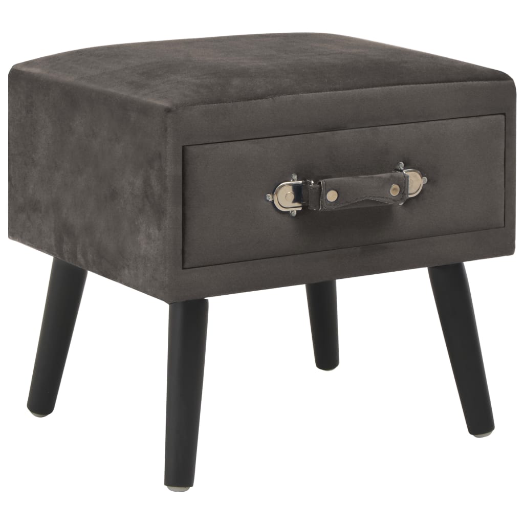 Nachtkastje 40x35x40 cm fluweel grijs – afbeelding 1