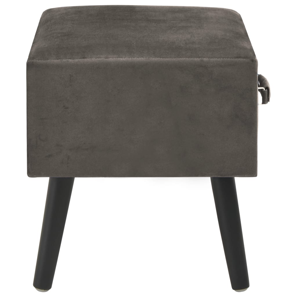 Nachtkastje 40x35x40 cm fluweel grijs – afbeelding 5