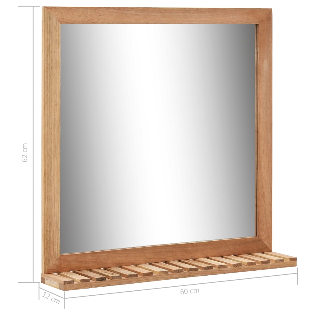 Badkamerspiegel 60x12x62 massief walnotenhout – afbeelding 7