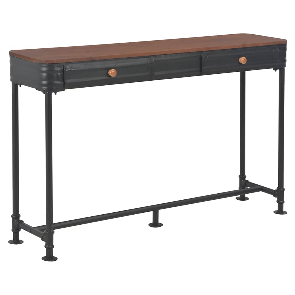 Wandtafel met 2 lades 120x30x75 cm massief vurenhout