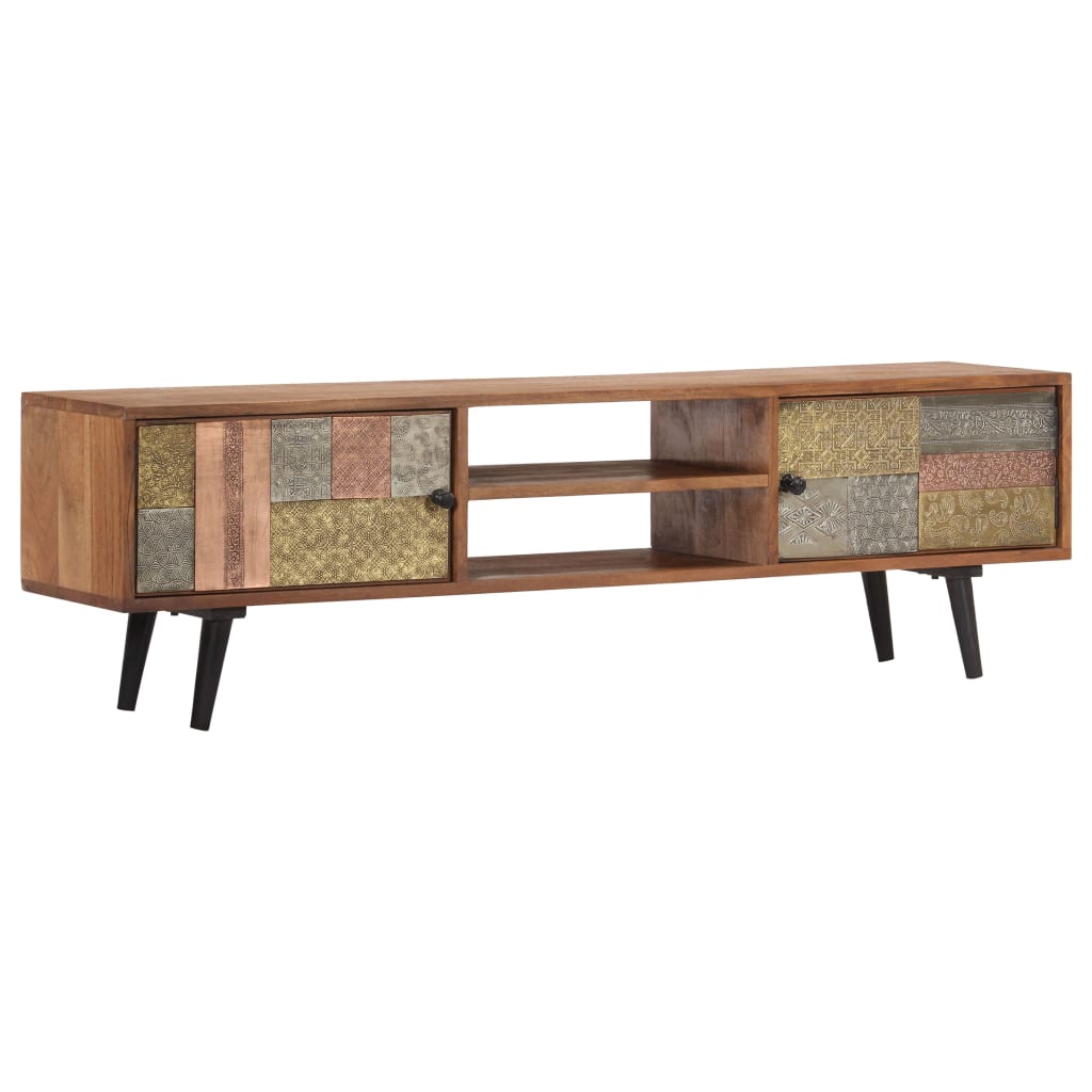 Tv-meubel 140x30x40 cm massief acaciahout – afbeelding 1