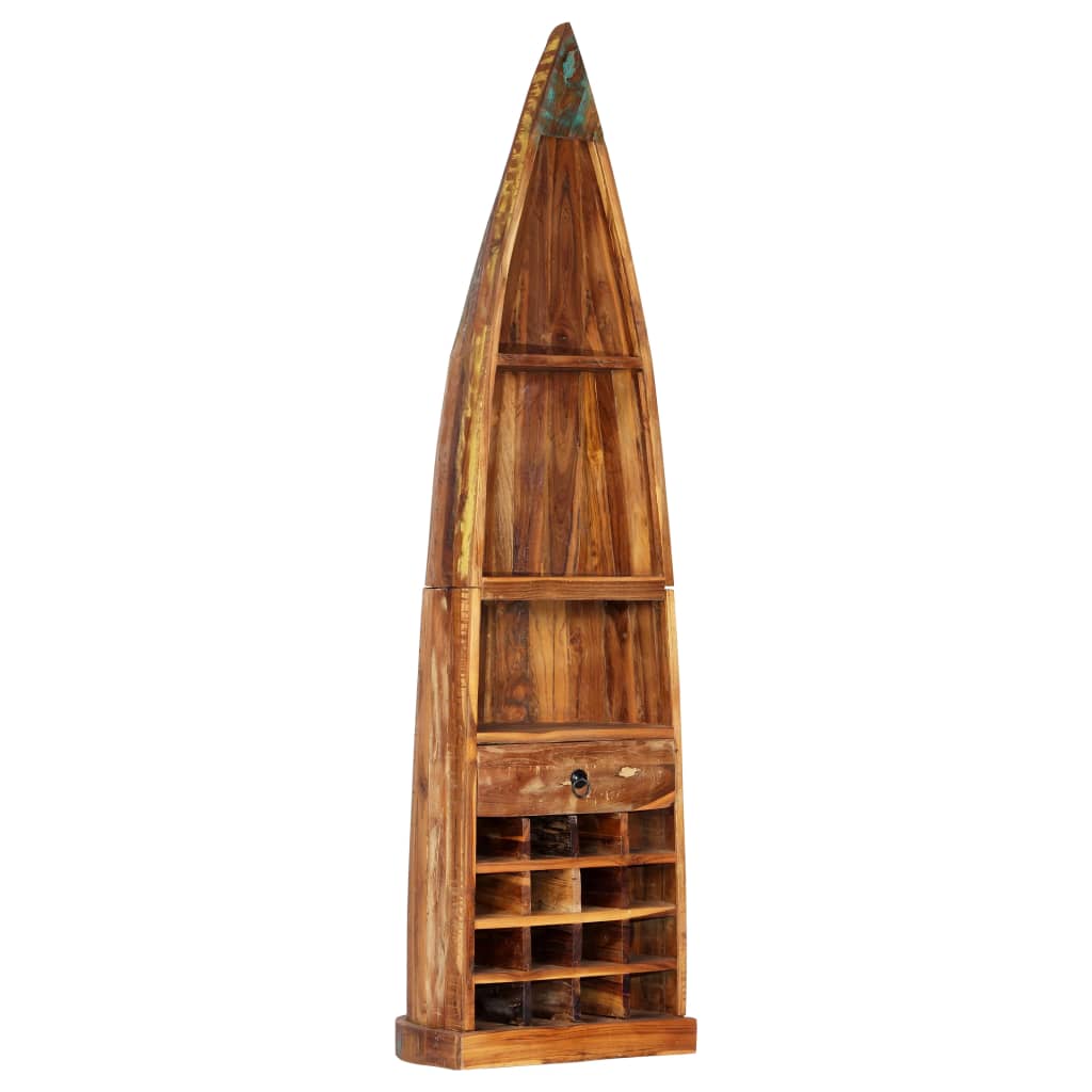 Wijnrek 50x40x180 cm massief gerecycled hout – afbeelding 1