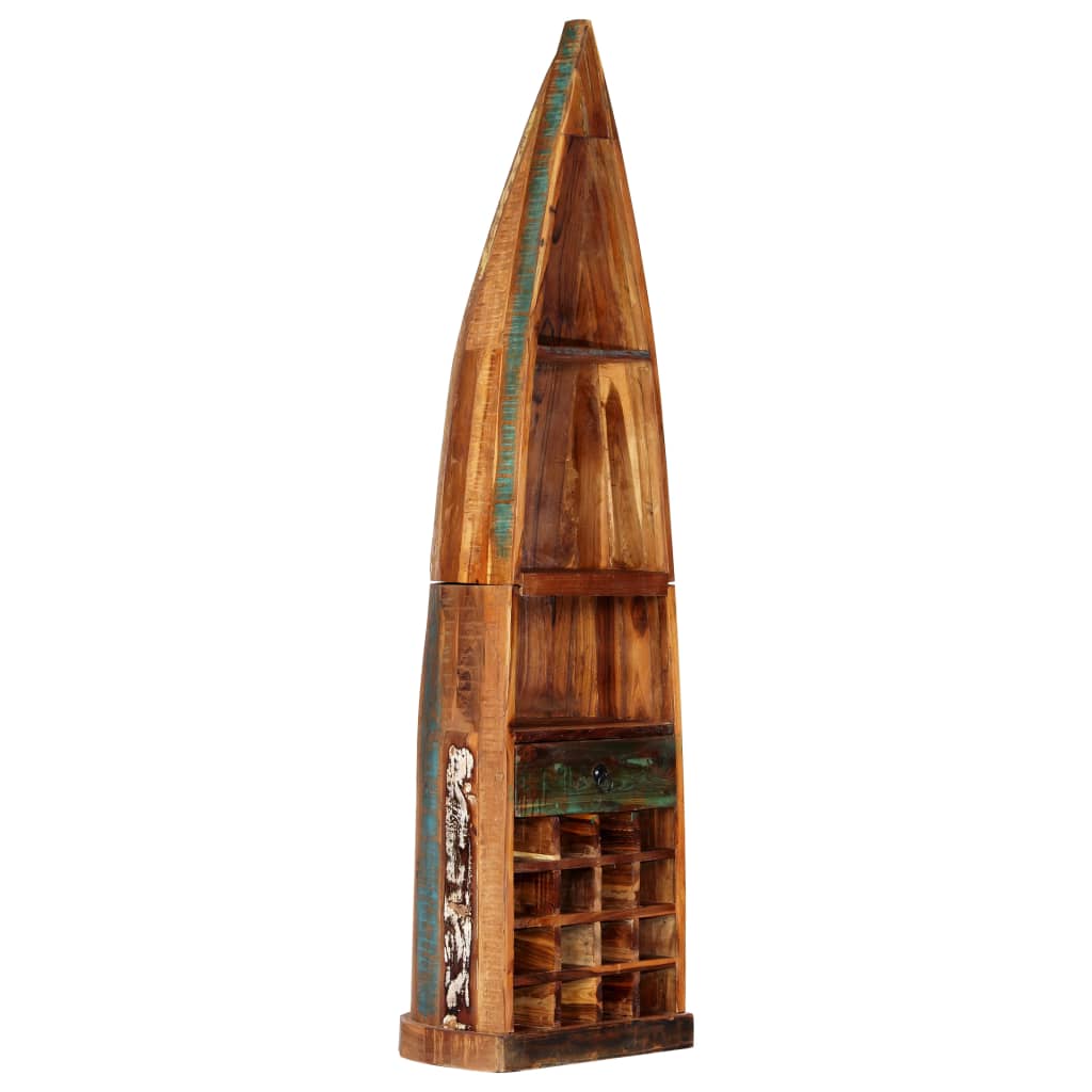 Wijnrek 50x40x180 cm massief gerecycled hout – afbeelding 10