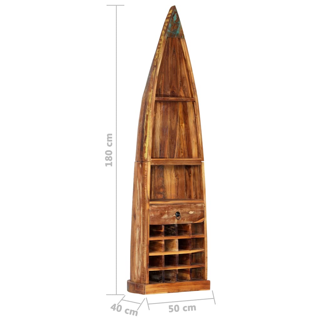 Wijnrek 50x40x180 cm massief gerecycled hout – afbeelding 8