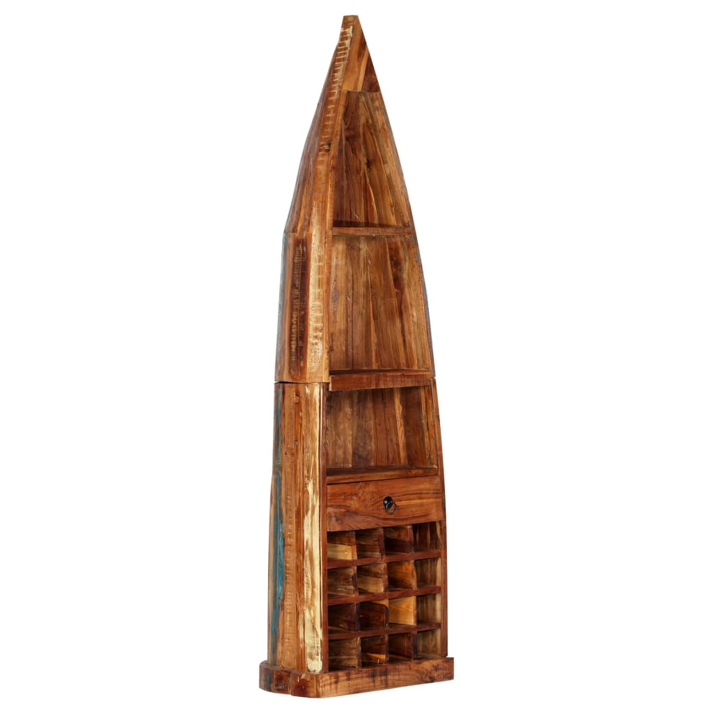 Wijnrek 50x40x180 cm massief gerecycled hout – afbeelding 9