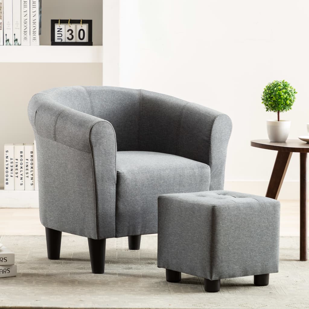 Fauteuil stof lichtgrijs