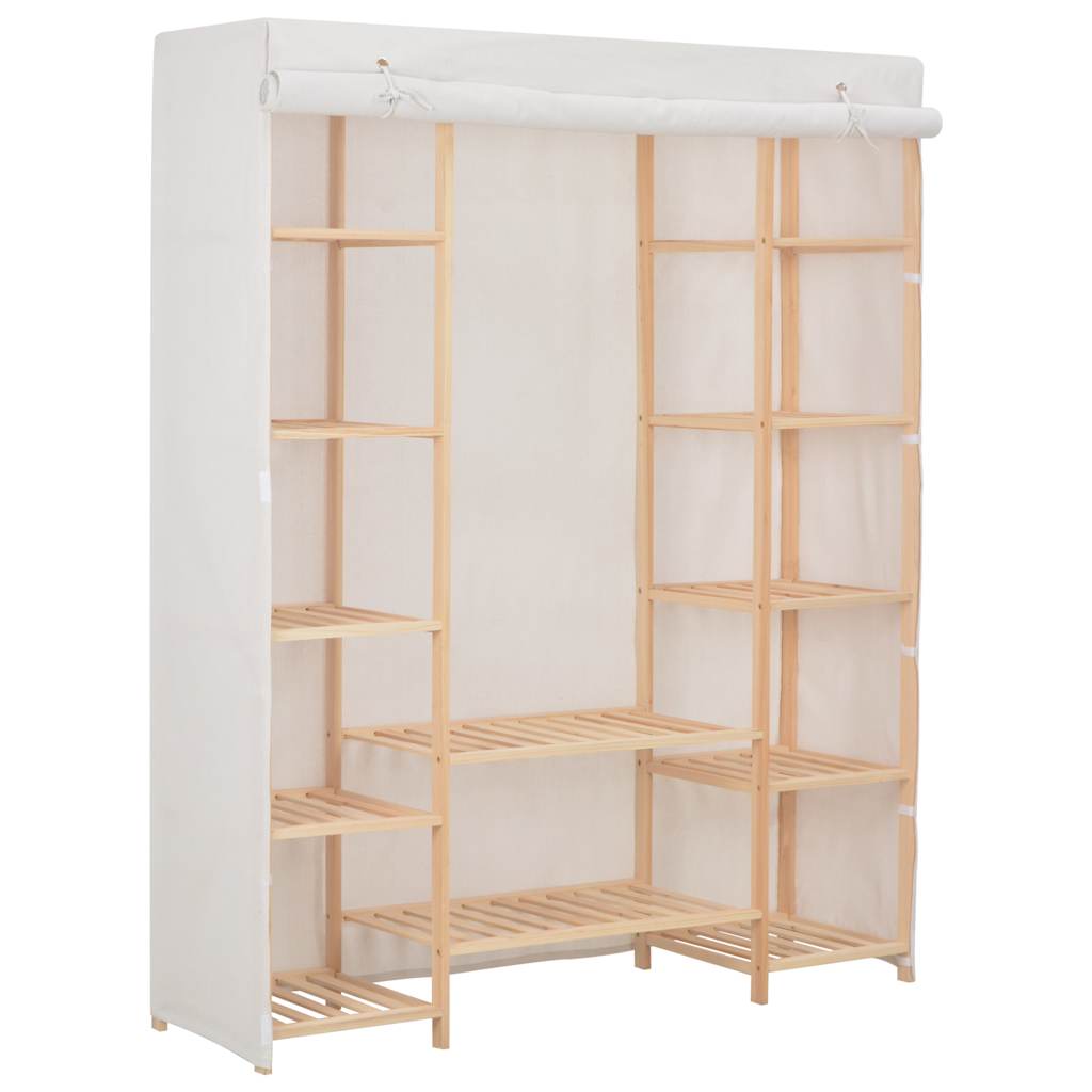 Kledingkast 135x40x170 cm stof wit