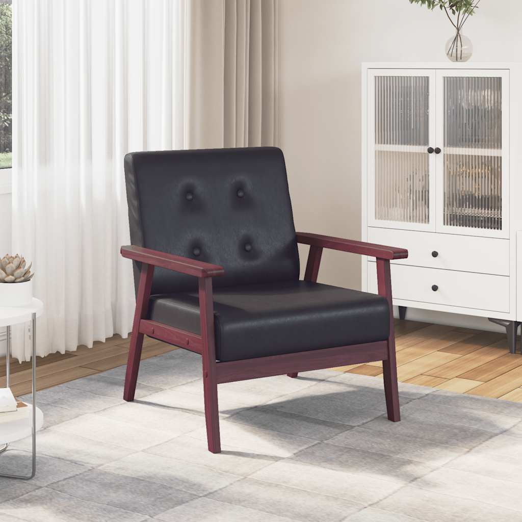 Fauteuil kunstleer zwart