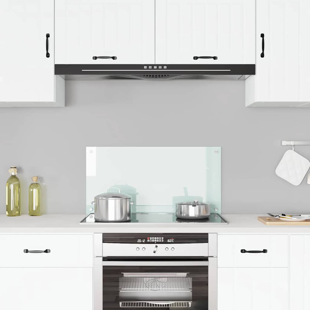 Spatscherm keuken 80x40 cm gehard glas melkwit