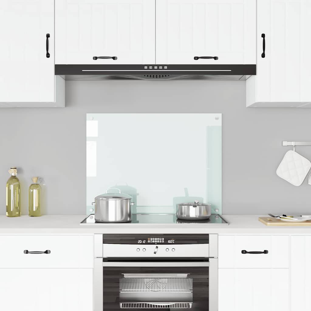 Spatscherm keuken 80x60 cm gehard glas melkwit