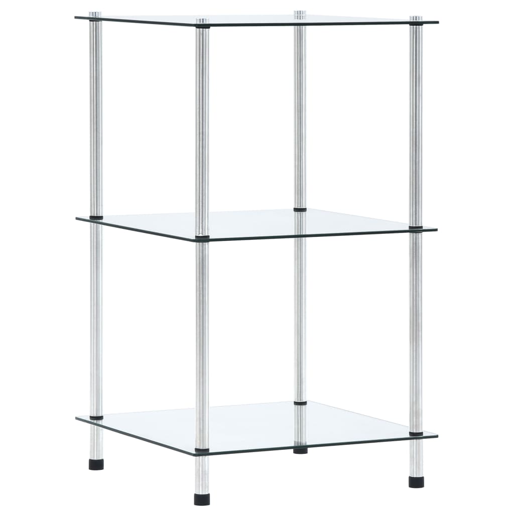 Kastje 3-laags 40x40x67 cm gehard glas transparant – afbeelding 1