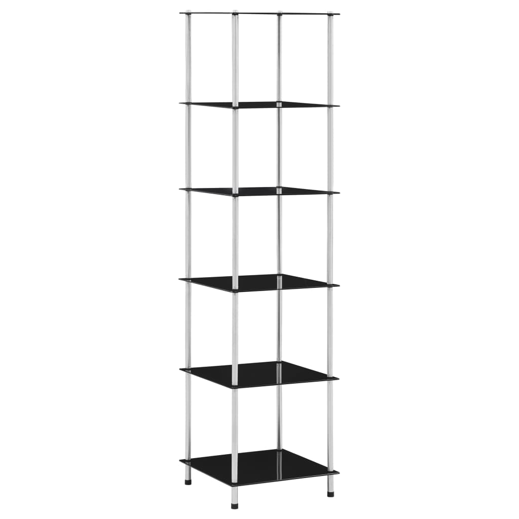 Kastje 6-laags 40x40x160 cm gehard glas zwart