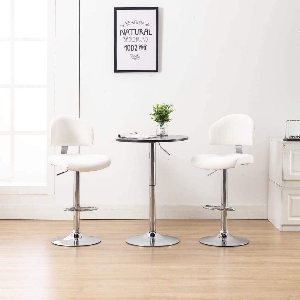 Barstoelen 2 st kunstleer wit