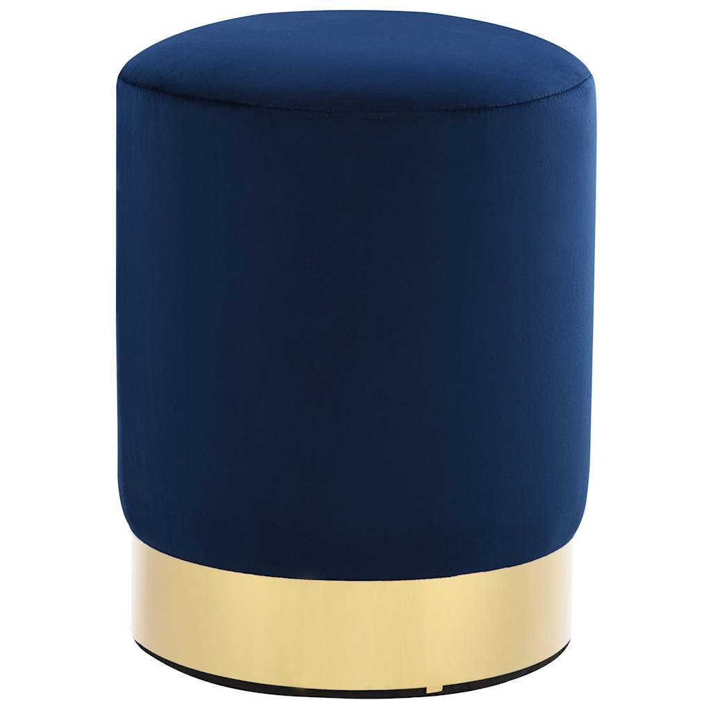 Kruk fluweel 28 x 36 cm blauw en goudkleurig