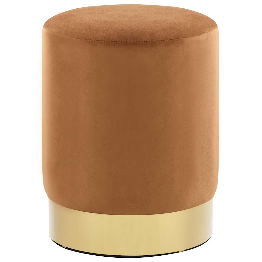 Kruk fluweel 28 x 36 cm bruin en goudkleurig