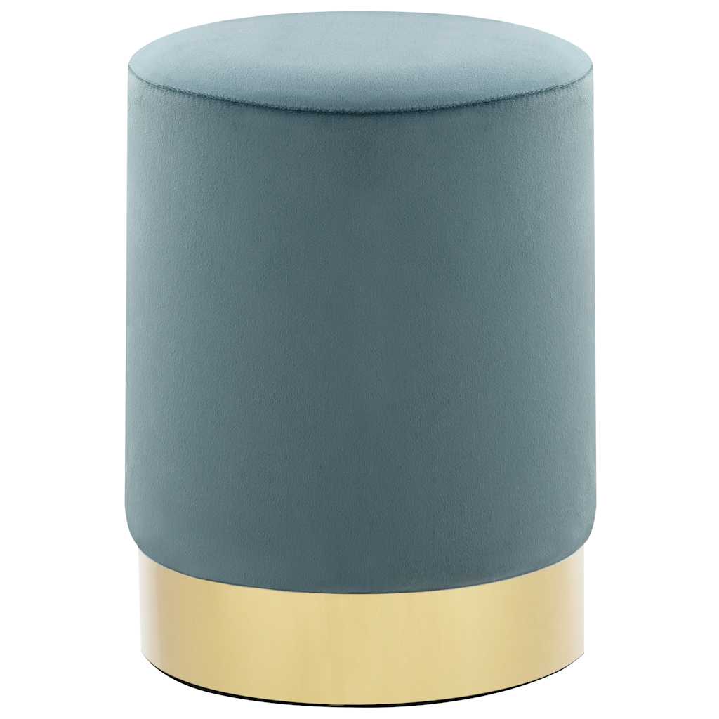 Kruk fluweel 28 x 36 cm lichtblauw en goudkleurig – afbeelding 1