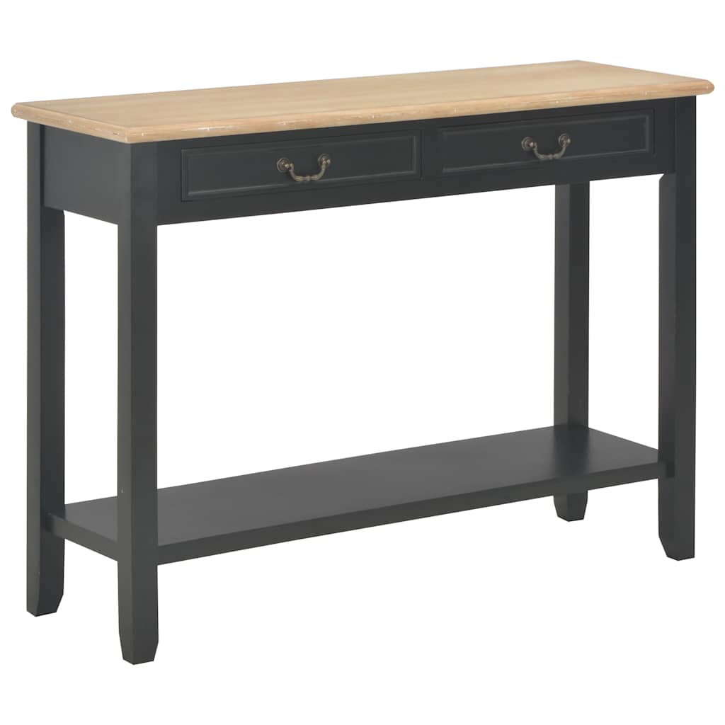 Wandtafel 110x35x80 cm hout zwart – afbeelding 1