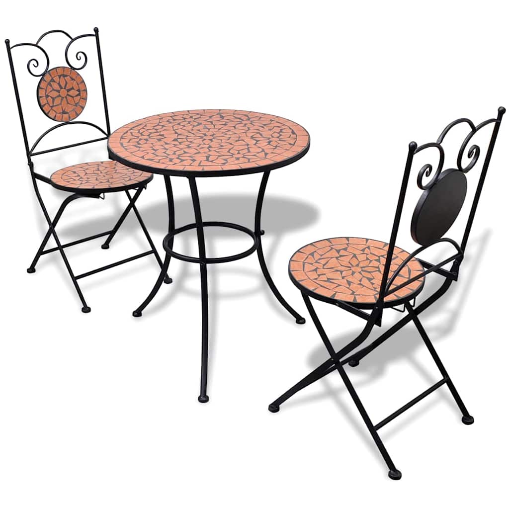 3-delige Bistroset keramische tegel terracotta – afbeelding 1