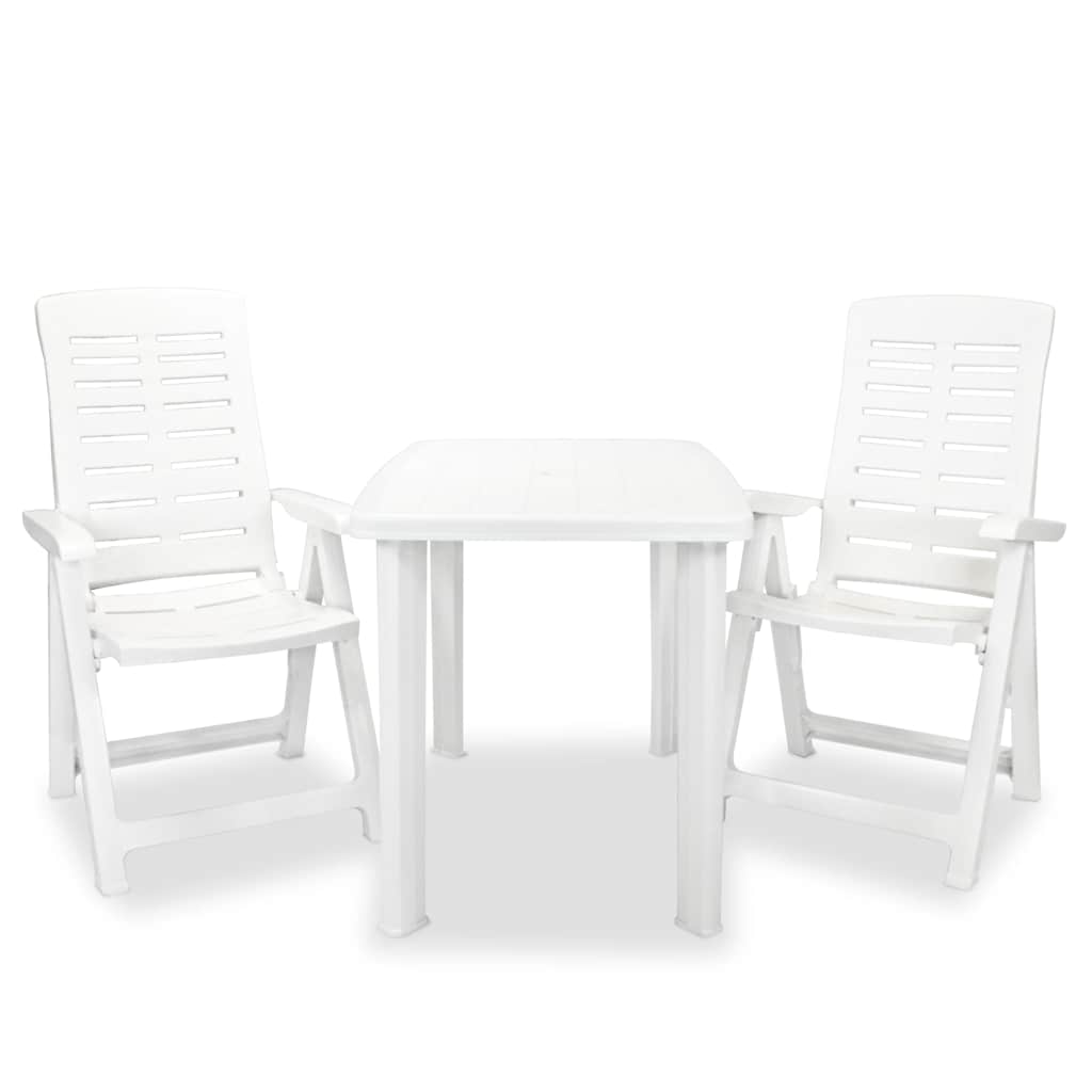 3-delige Bistroset kunststof wit – afbeelding 1