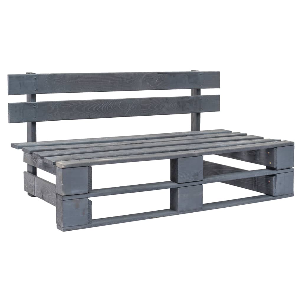 Tuinbank pallet met zandkleurige kussens grenenhout – afbeelding 3