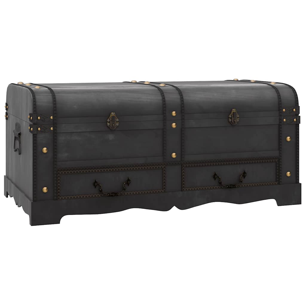Dekenkist 90x51x42 cm hout zwart – afbeelding 2