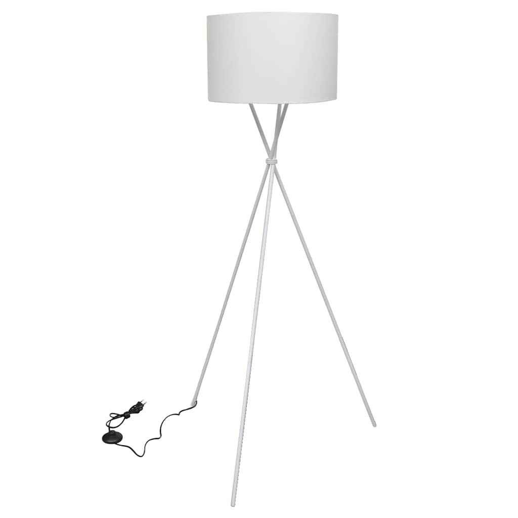 Vloerlamp inclusief lampenkap 139 cm wit – afbeelding 1