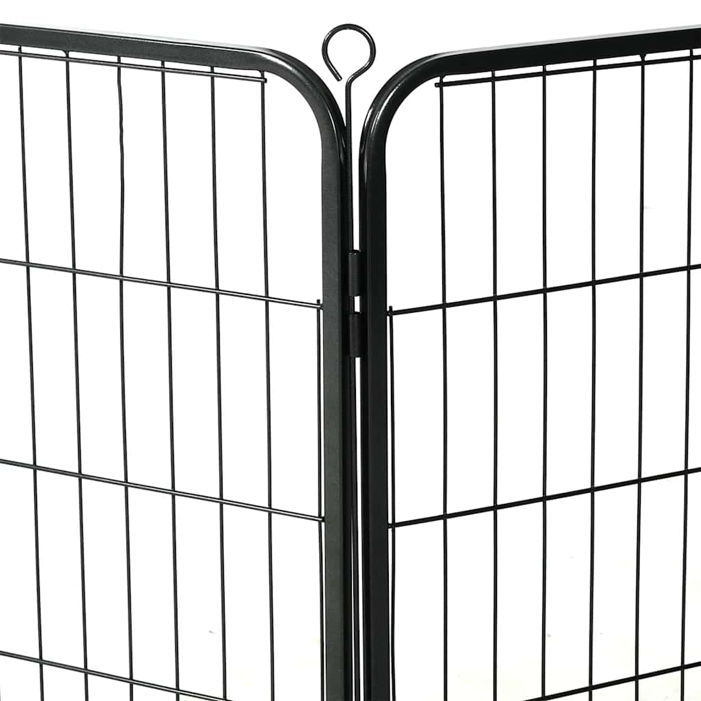 Hondenren met 16 panelen 60x80 cm staal zwart – afbeelding 5