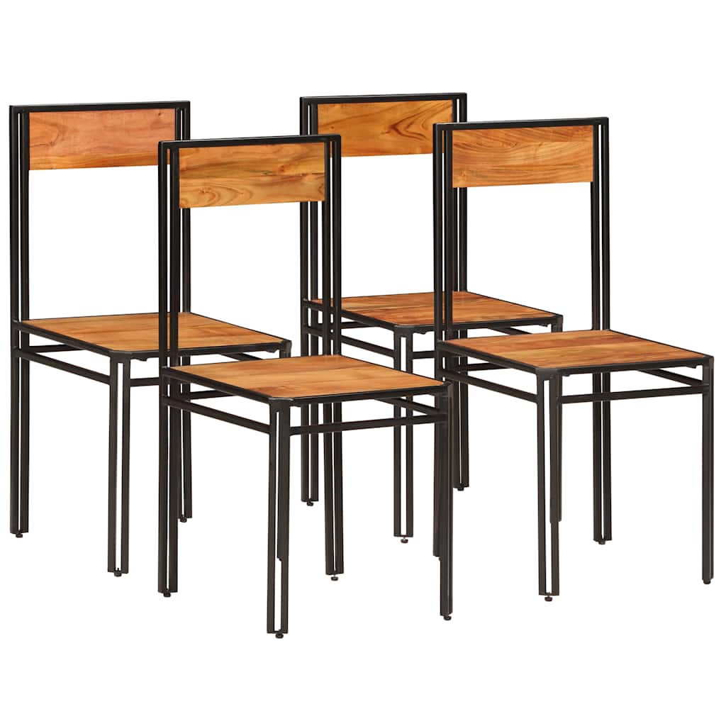 Eetkamerstoelen 4 st massief acaciahout