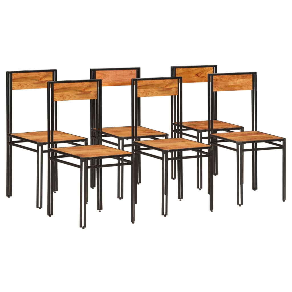 Eetkamerstoelen 6 st massief acaciahout