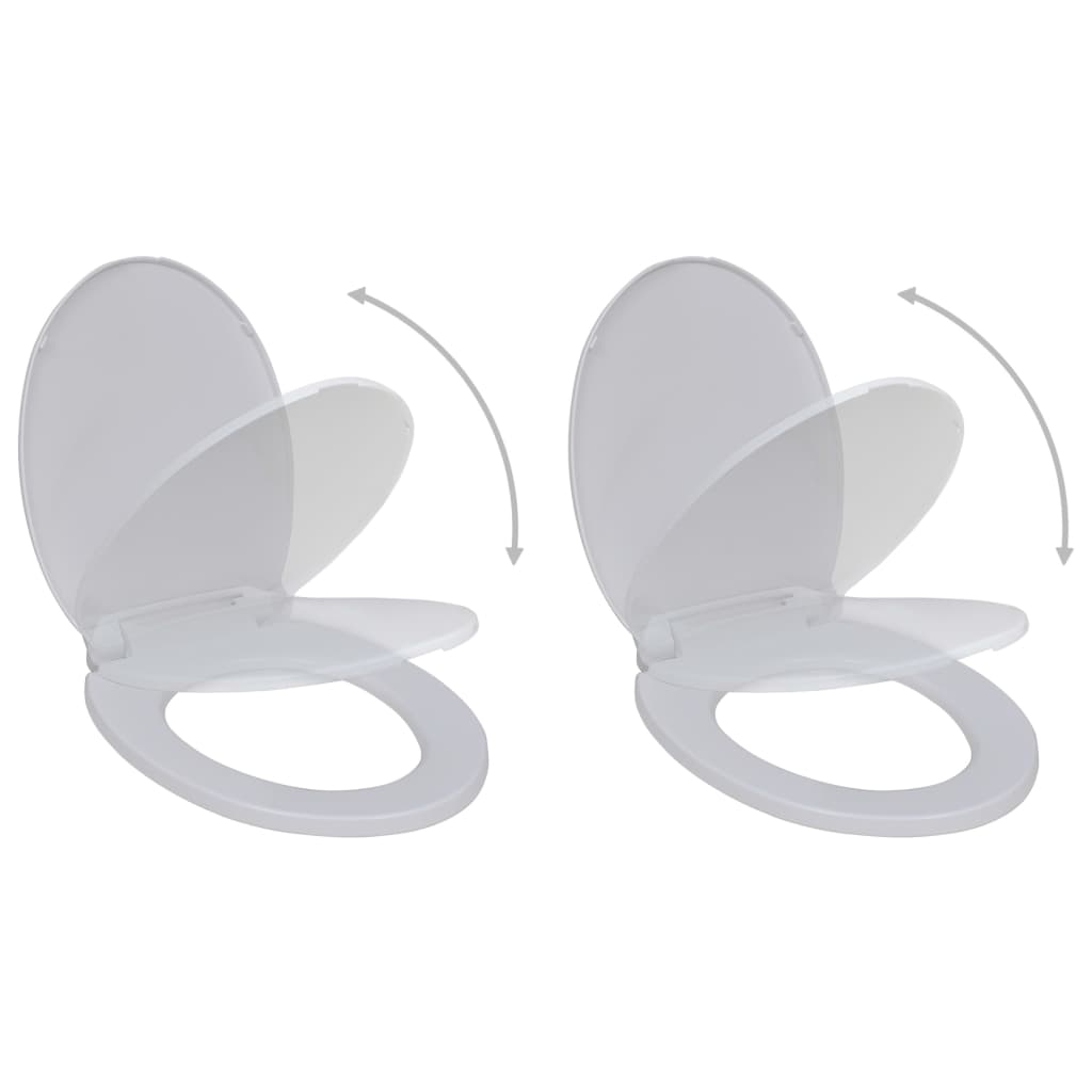 Toiletbrillen met soft-close deksels 2 st kunststof wit