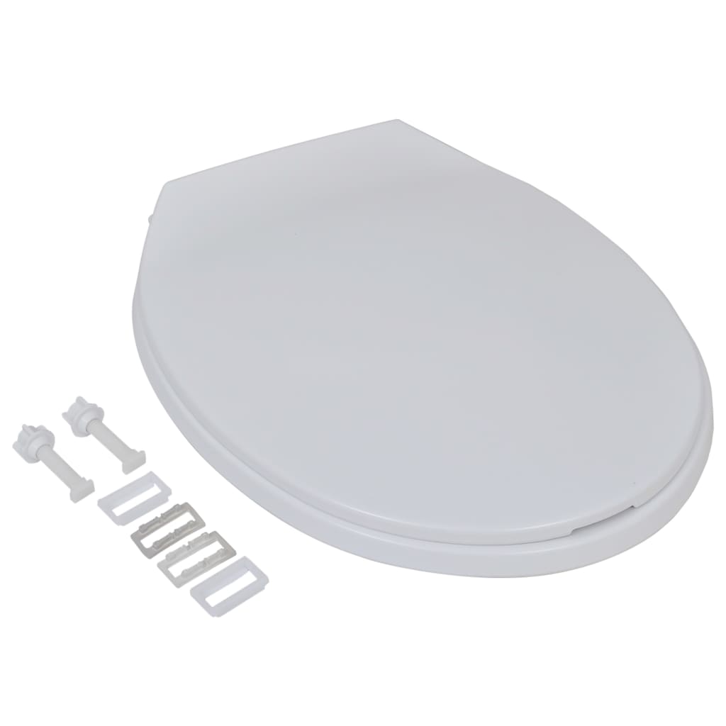 Toiletbrillen met soft-close deksels 2 st kunststof wit – afbeelding 2