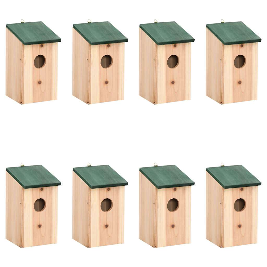 Vogelhuisjes 8 st 12x12x22 cm hout
