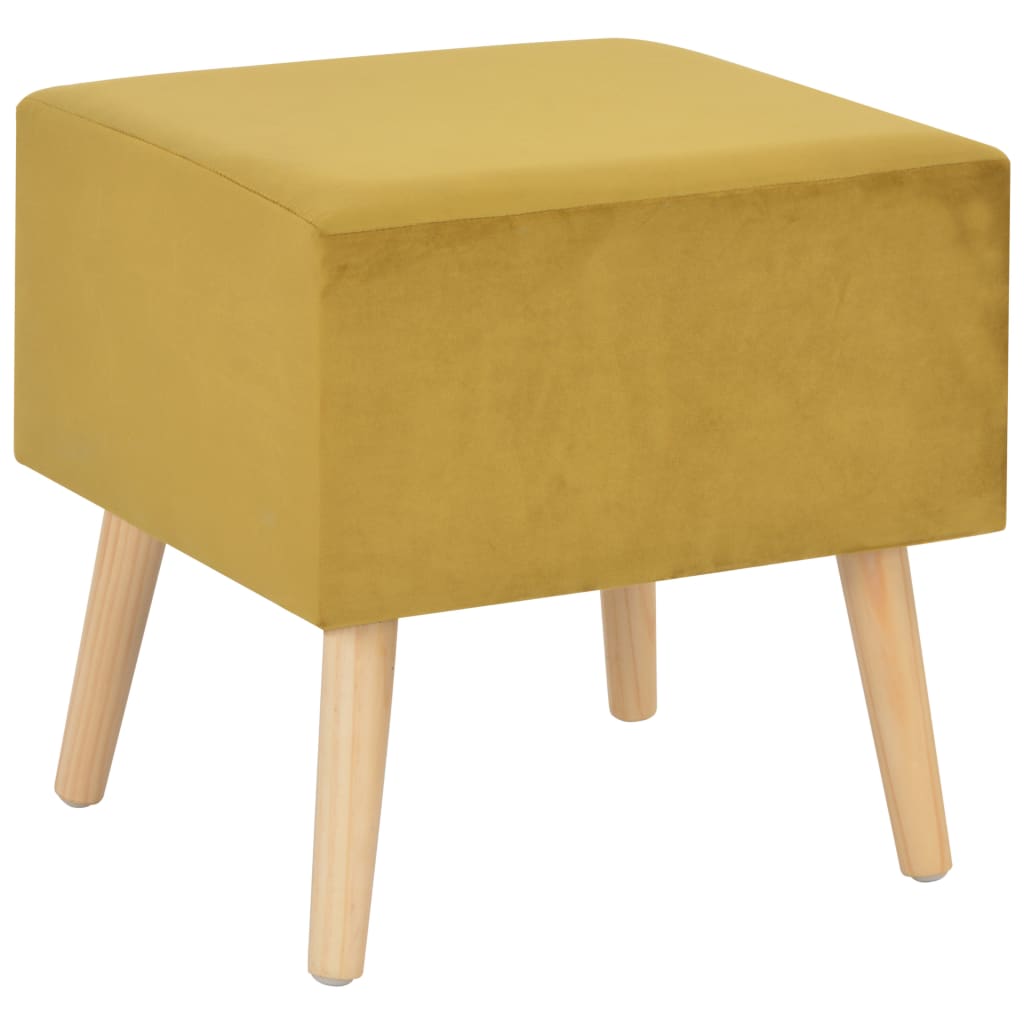Nachtkastjes 2 st 40x35x40 cm fluweel mosterdkleurig – afbeelding 4