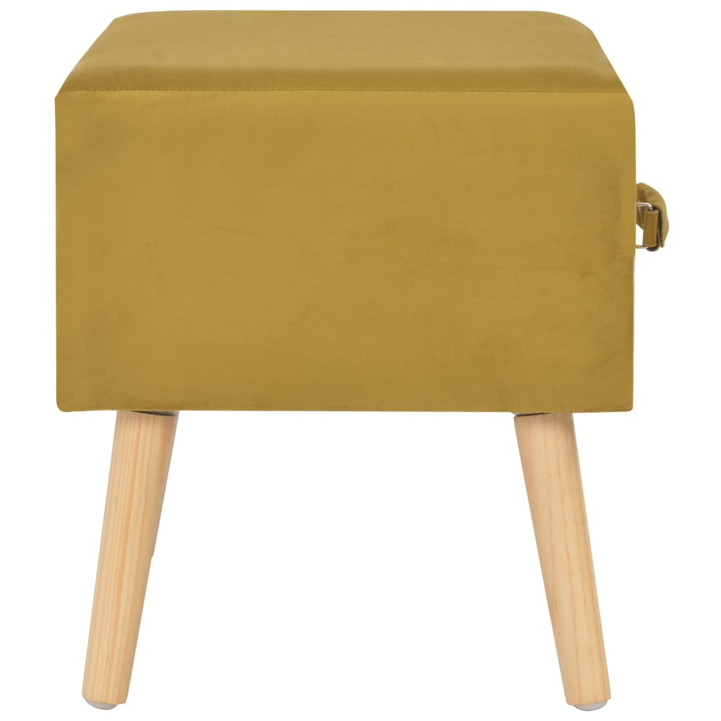 Nachtkastjes 2 st 40x35x40 cm fluweel mosterdkleurig – afbeelding 6
