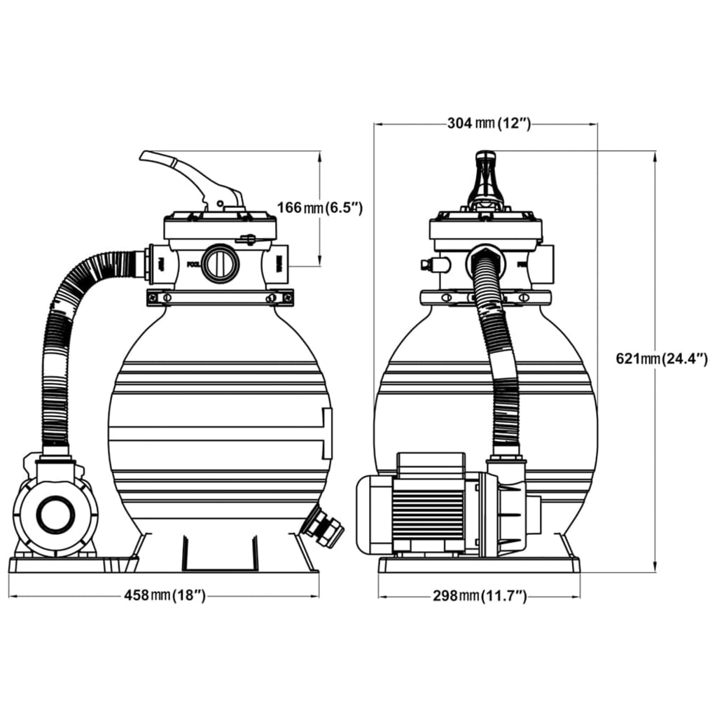 Zandfilterpompen 2 st 400 W 11000 L/u – afbeelding 6