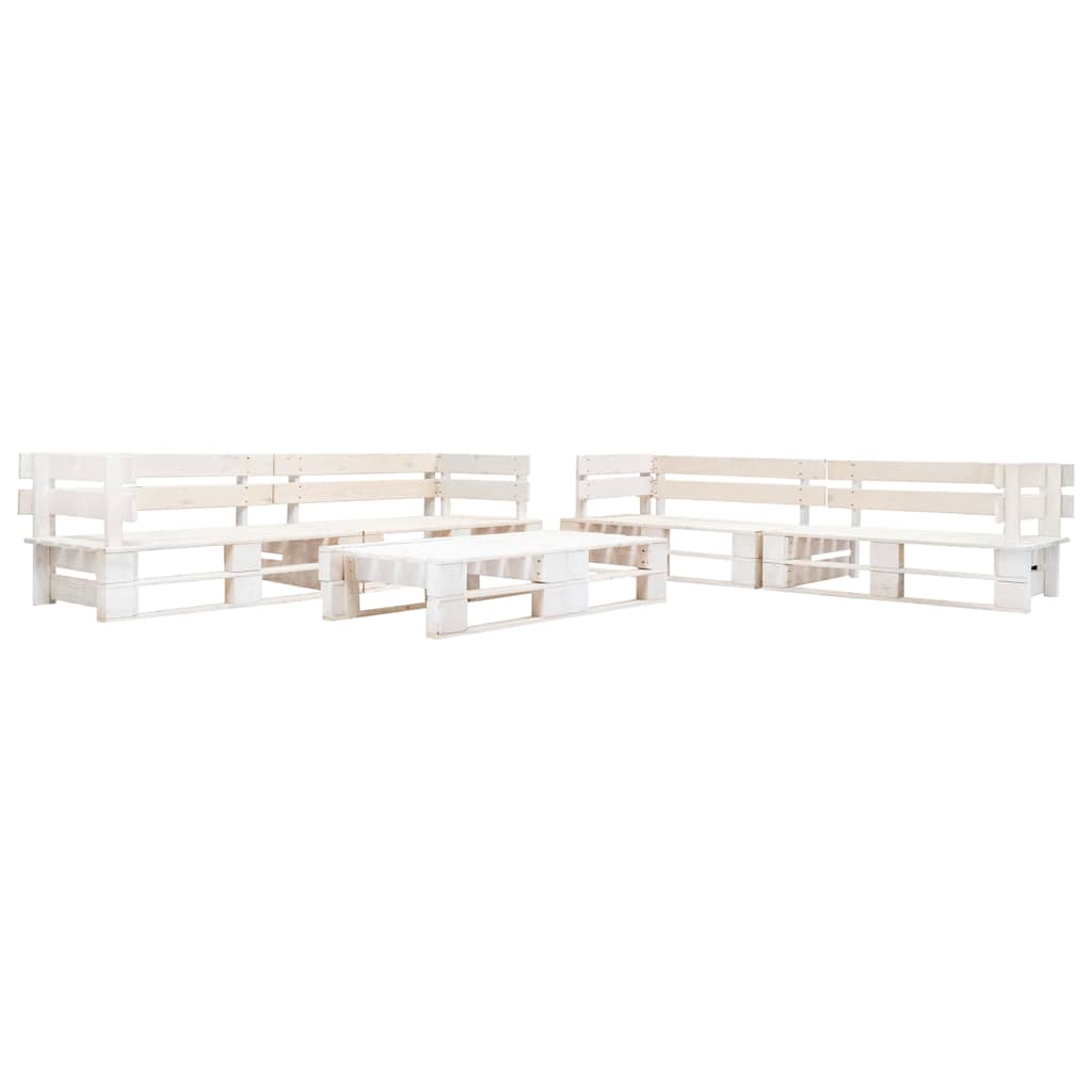 6-delige Loungeset pallet hout wit – afbeelding 1