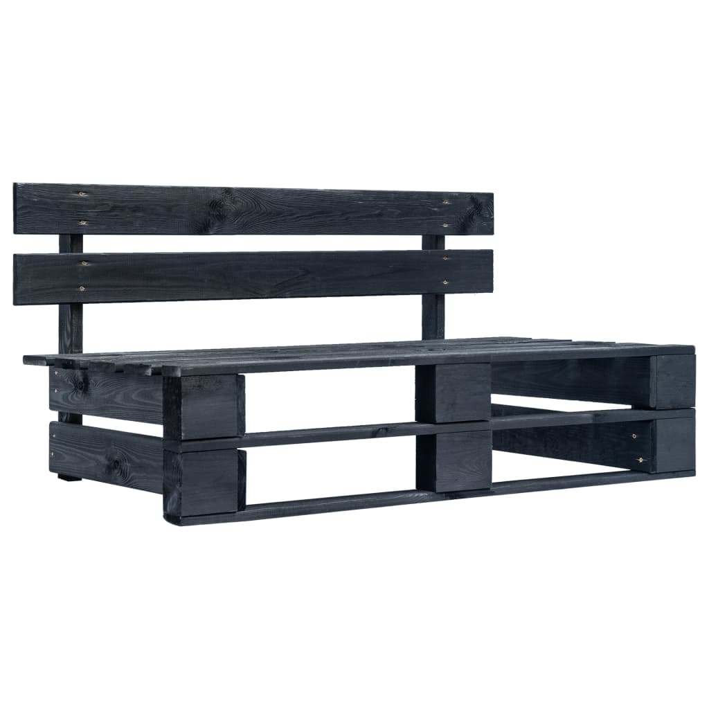 Tuinbank met rode kussens pallet grenenhout – afbeelding 3