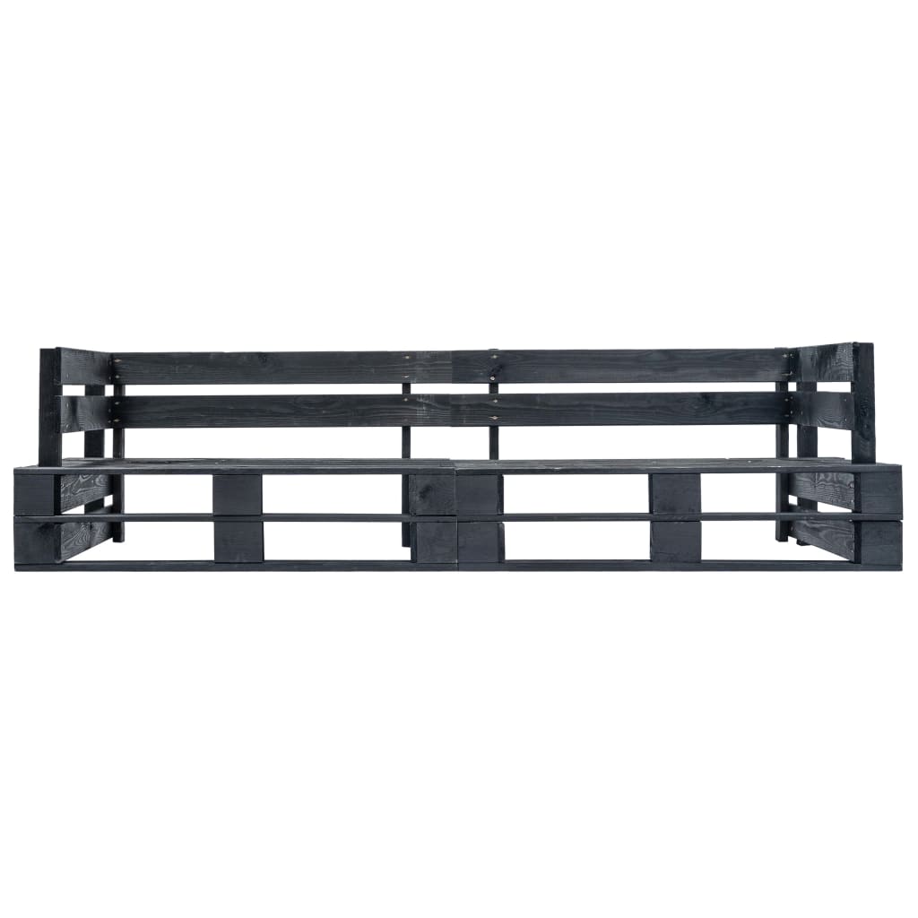 2-delige Tuinbankenset pallet met zandkleur kussens grenenhout – afbeelding 4