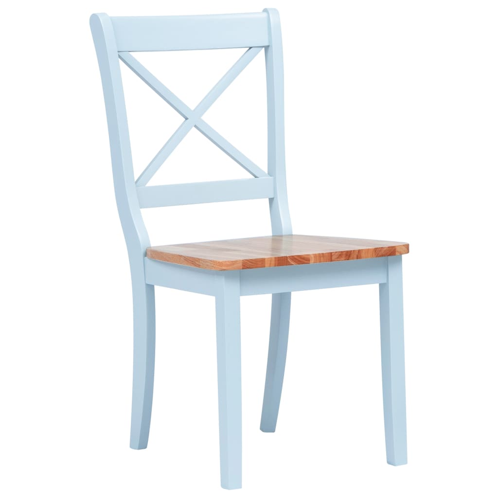 Eetkamerstoelen 6 st massief rubberwood grijs en naturel – afbeelding 2