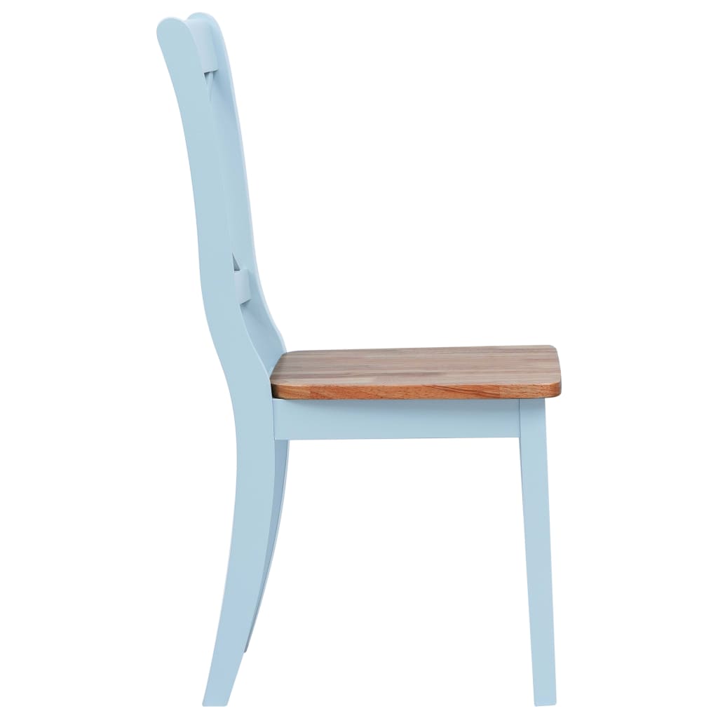 Eetkamerstoelen 6 st massief rubberwood grijs en naturel – afbeelding 4