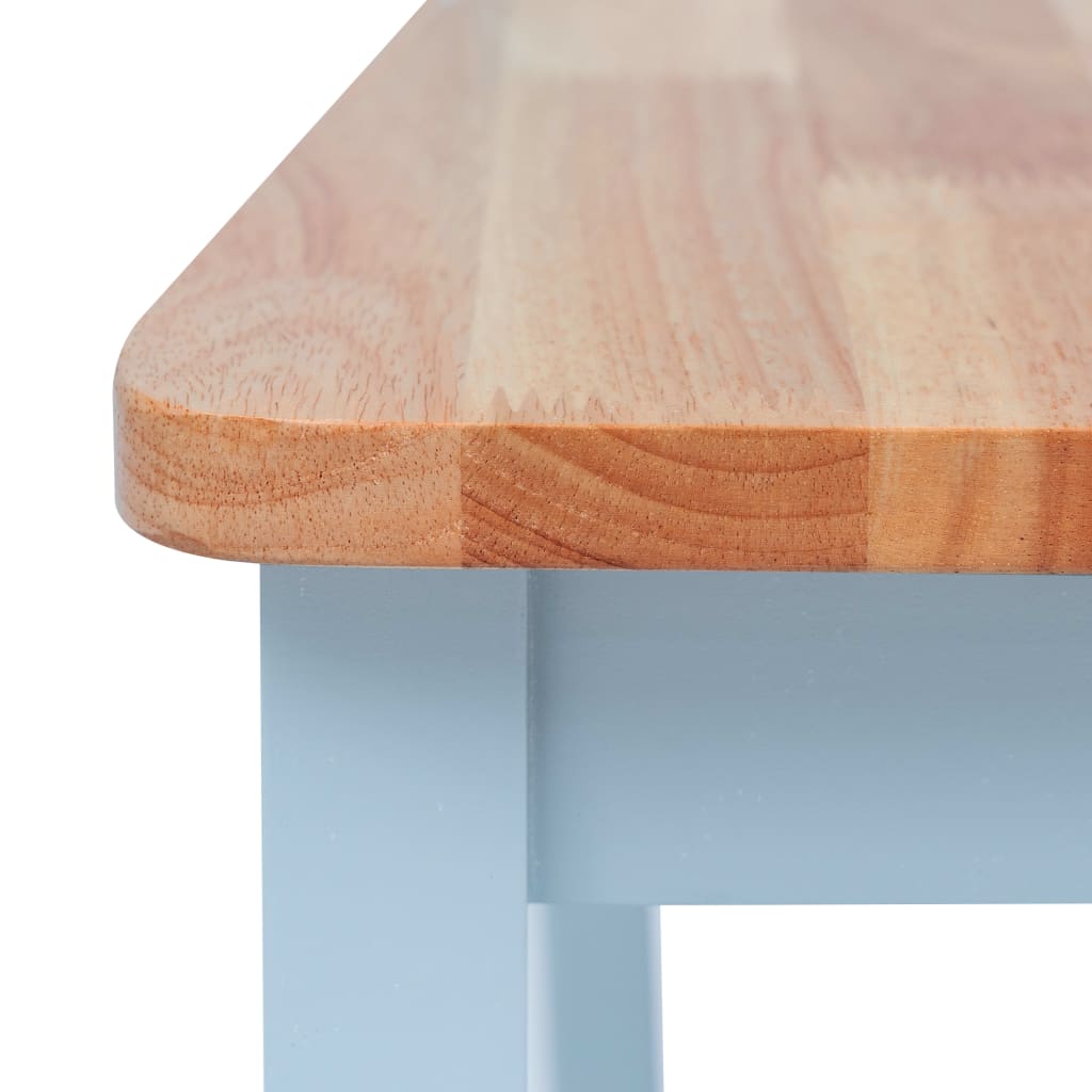 Eetkamerstoelen 6 st massief rubberwood grijs en naturel – afbeelding 6