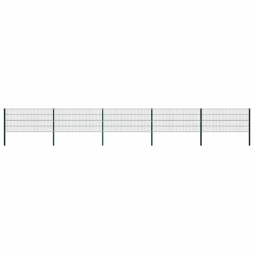 Schuttingpaneel met palen ijzer 867x80 cm groen