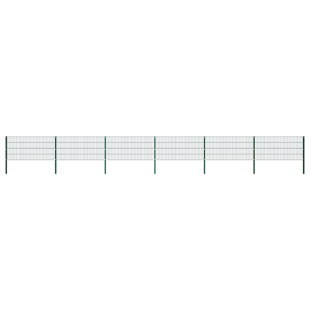 Schuttingpaneel met palen ijzer 1040x80 cm groen – afbeelding 1