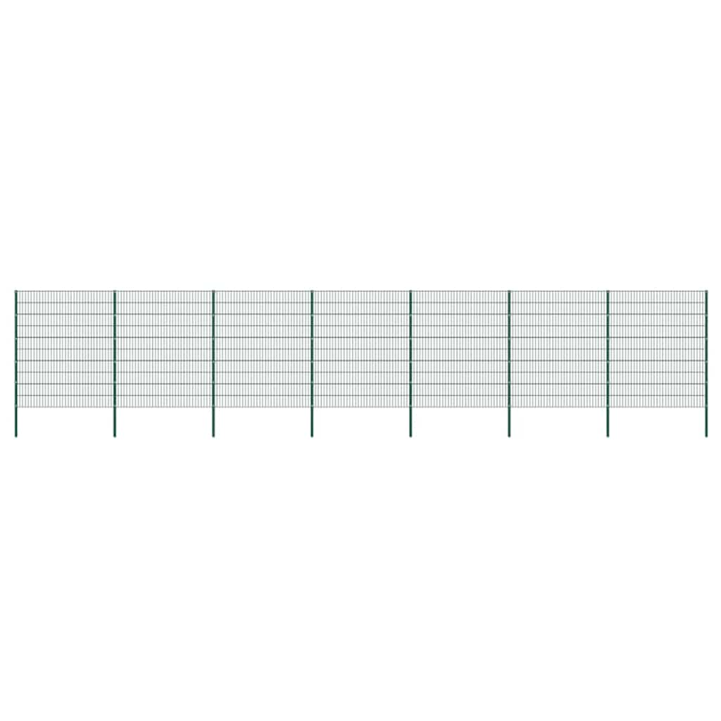 Schuttingpaneel met palen ijzer 1212x200 cm groen