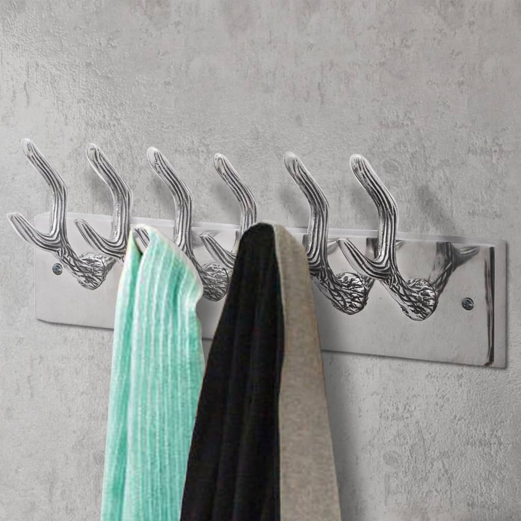 Kapstokken 2 st aluminium zilverkleurig
