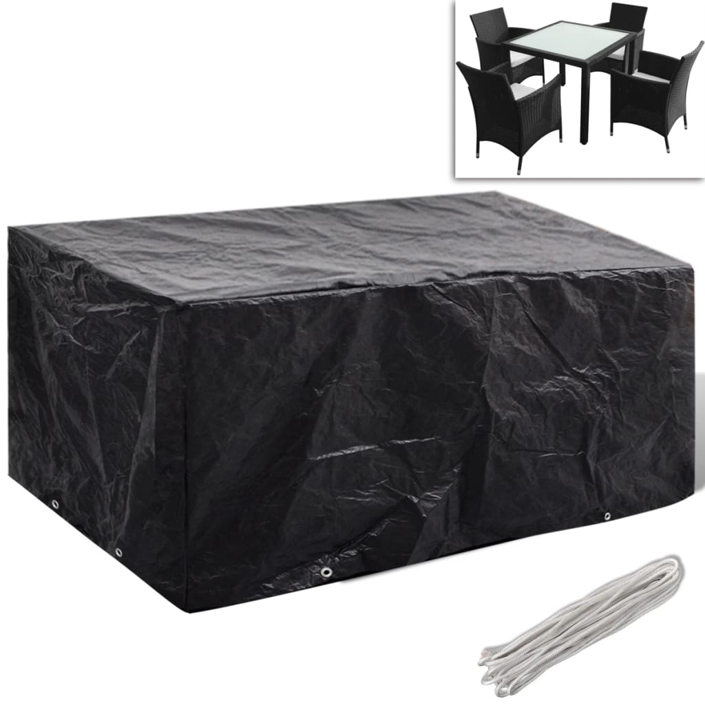 Tuinmeubelhoezen poly rattan 2 st 4-persoons 180x140 cm – afbeelding 2