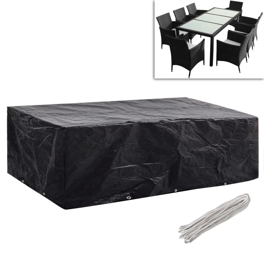 Tuinmeubelhoezen poly rattan 2 st 8-persoons 300x140 cm – afbeelding 2