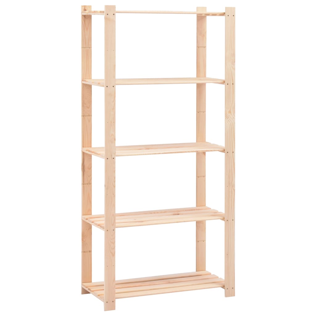 Opbergrekken 5-laags 2 st 80x38x170 cm grenenhout 250 kg – afbeelding 3