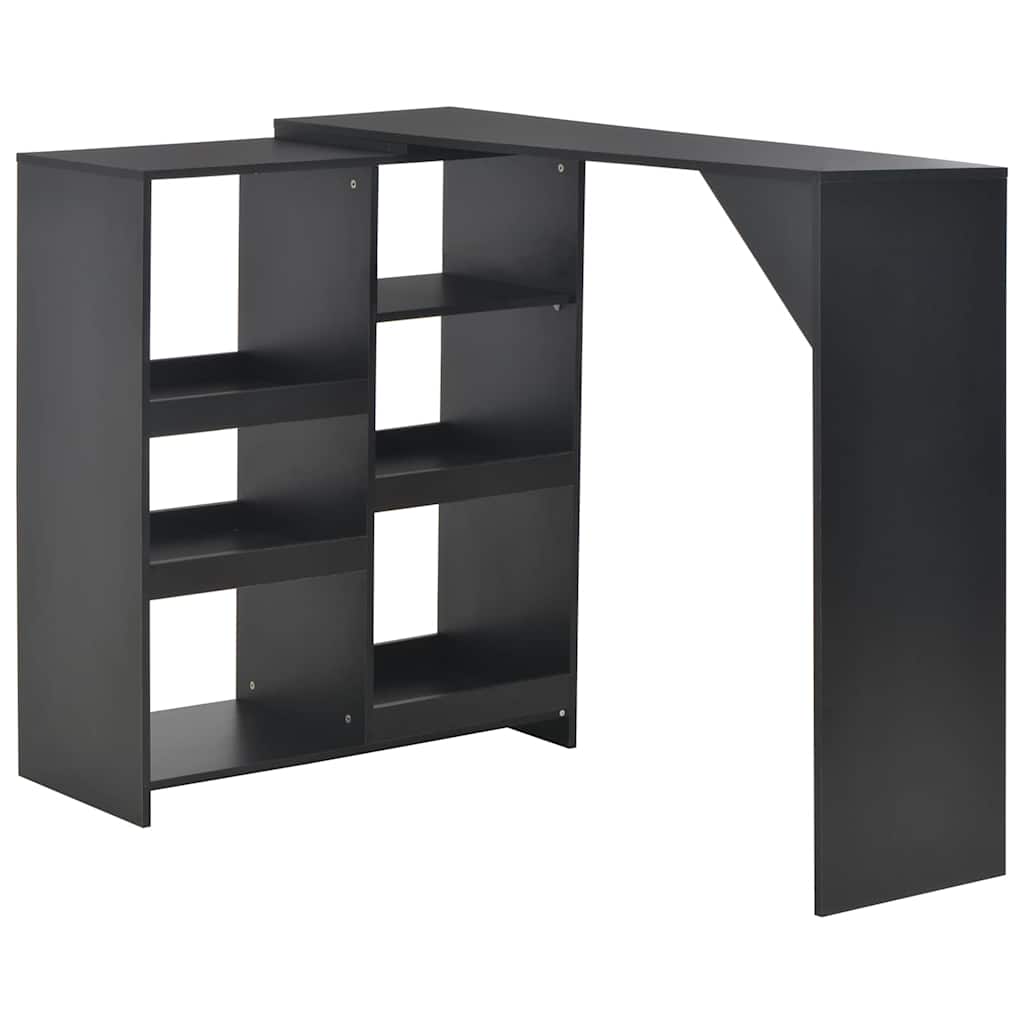 Bartafel met verplaatsbaar schap 138x39x110 cm zwart – afbeelding 1
